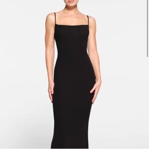 SKIMS soft lounge slip dress in ONYX black
